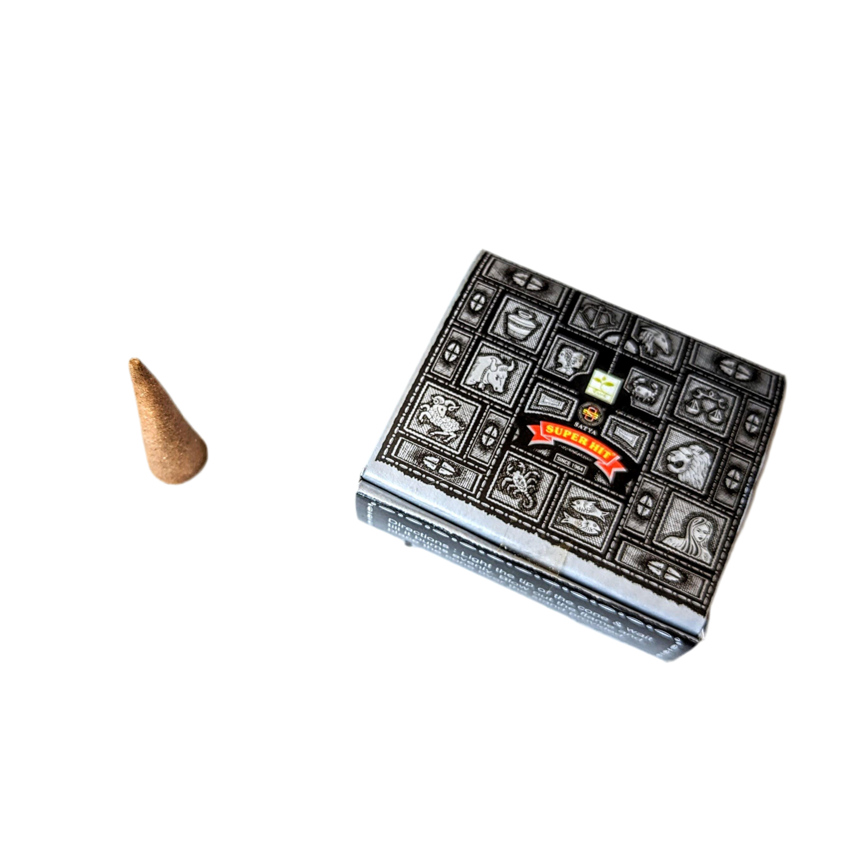 Super Hit Räucherstäbchen - Satya | Schachtel mit 12 Kegeln und Halter inklusive 