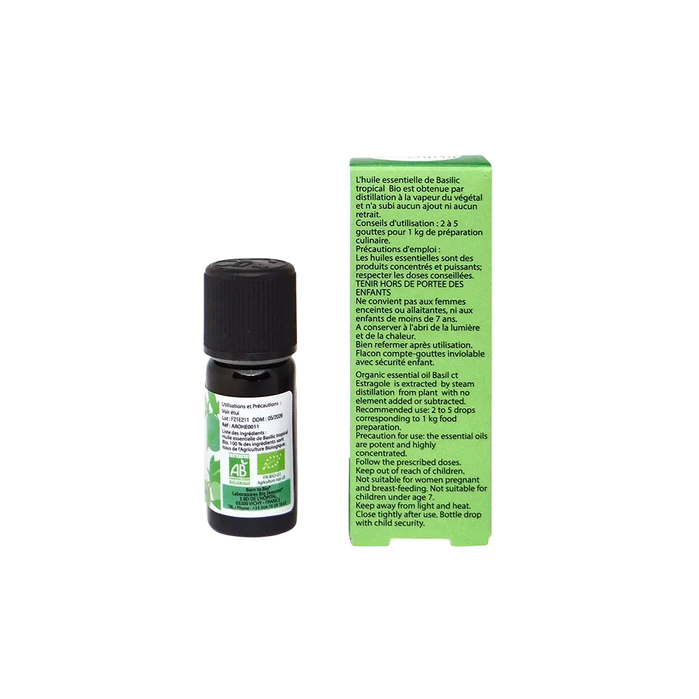 Organic tropical basil essential oil 