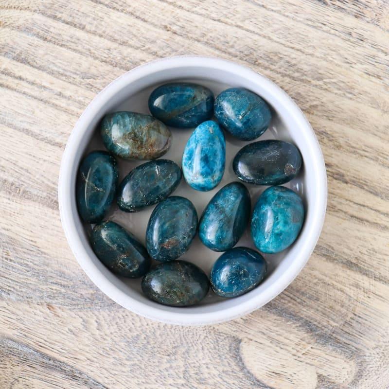 Blue Apatite tumbled stone