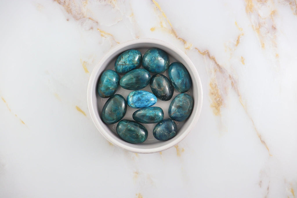 Blue Apatite tumbled stone